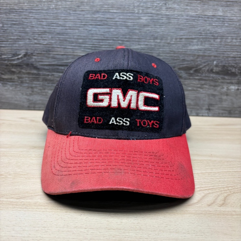 Vintage GMC Hat Cap Snap Back Black Red Bad Boys Toys Truck 4x4 90s